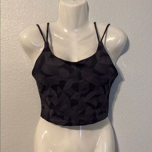 Black Geometric Women's Crop Top